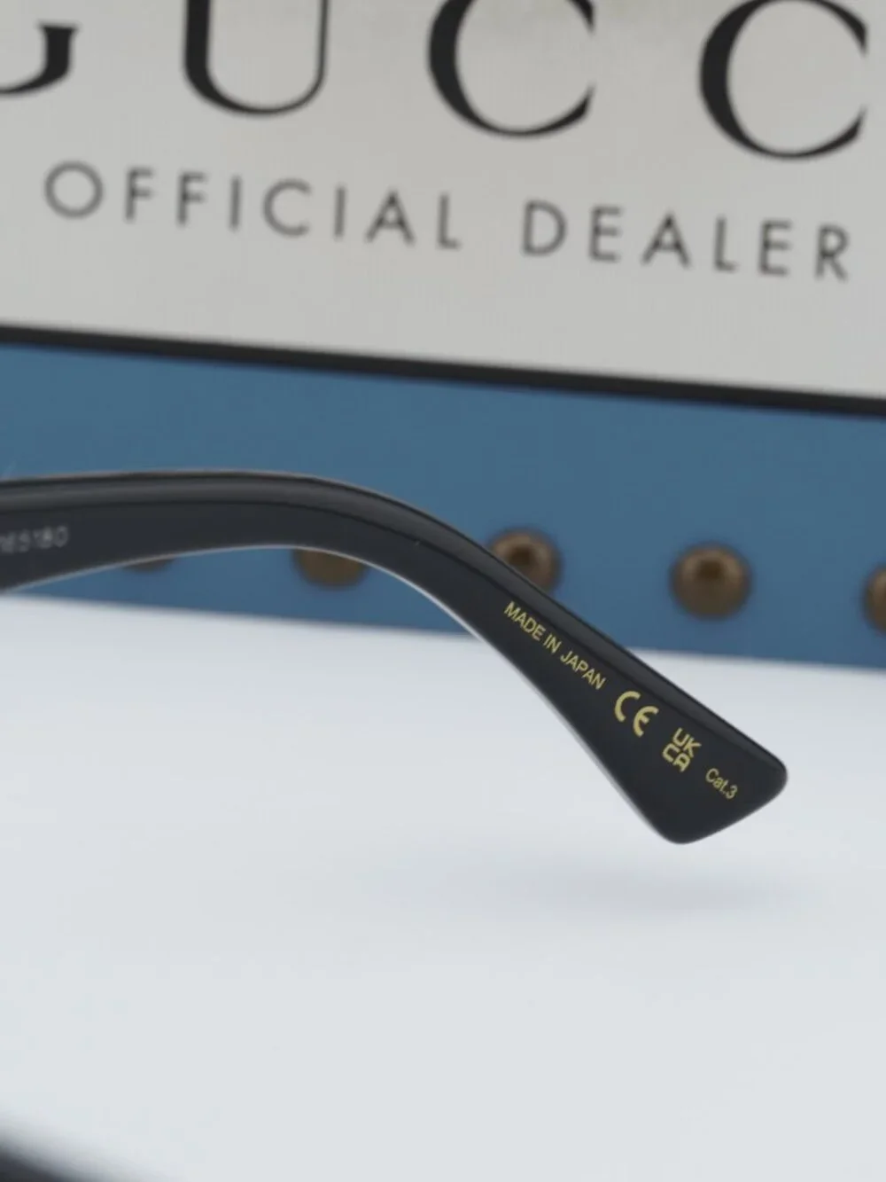 Gucci GG0158SN 001 Square Sunglasses - Black/Grey - Picture 10 of 11